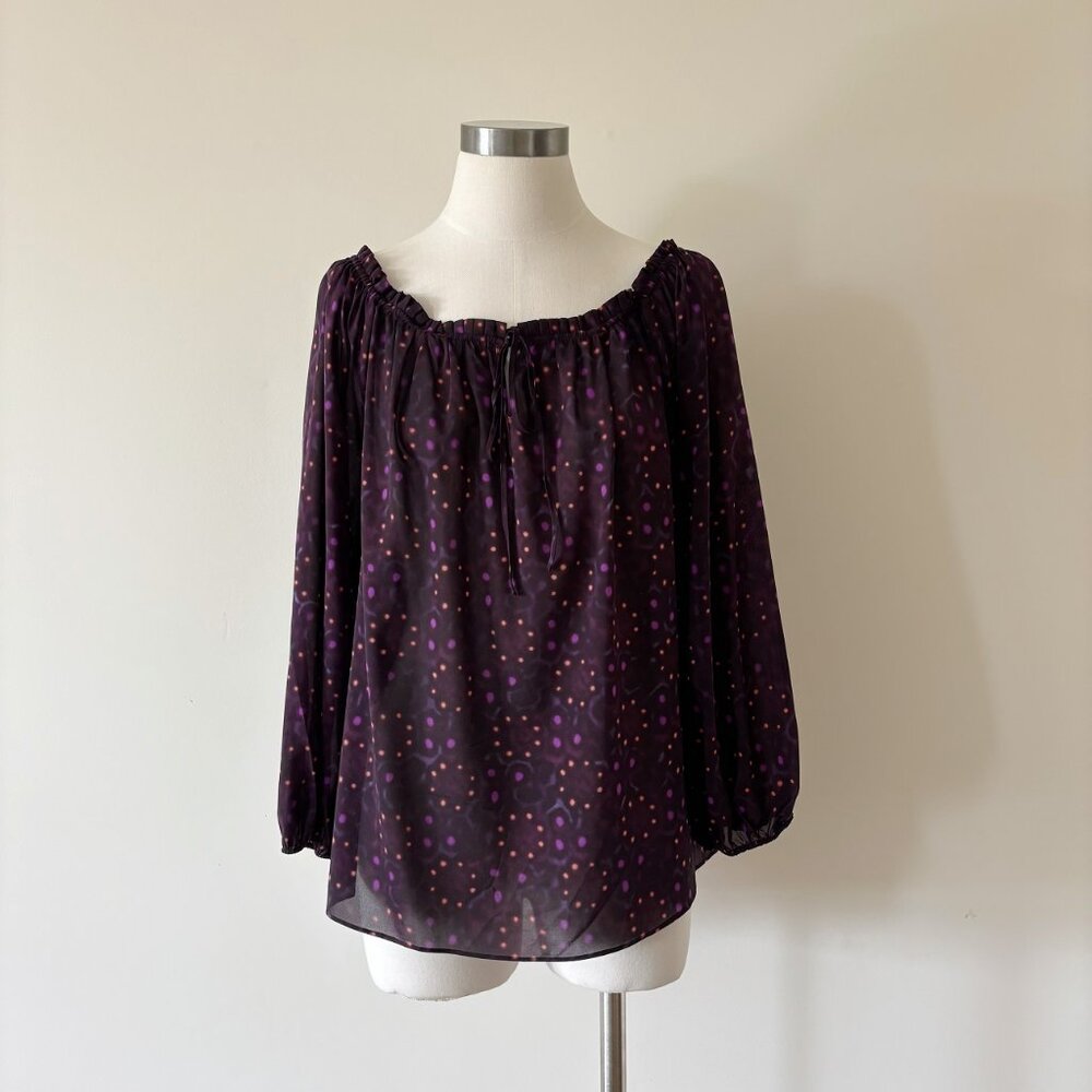Alice + Olivia silk blouse silk shirt silk top purple